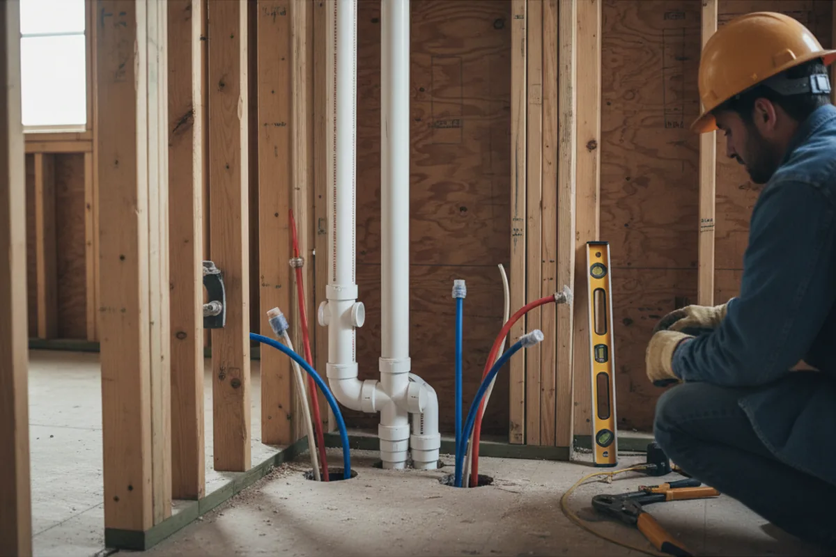 Drain and supply rough-in during Drain Cleaning in Madison Heights